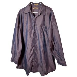 Vintage 80s Milano Uomo Men's 18 34/35 Dusty Purple Dress Shirt‎ Button Front